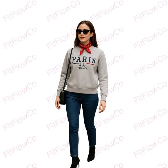 Sanex Textile France Sweaters - 🇫🇷 Sanex Textile France “PARIS FRANCE” Sweatshirt – Size XS EUC